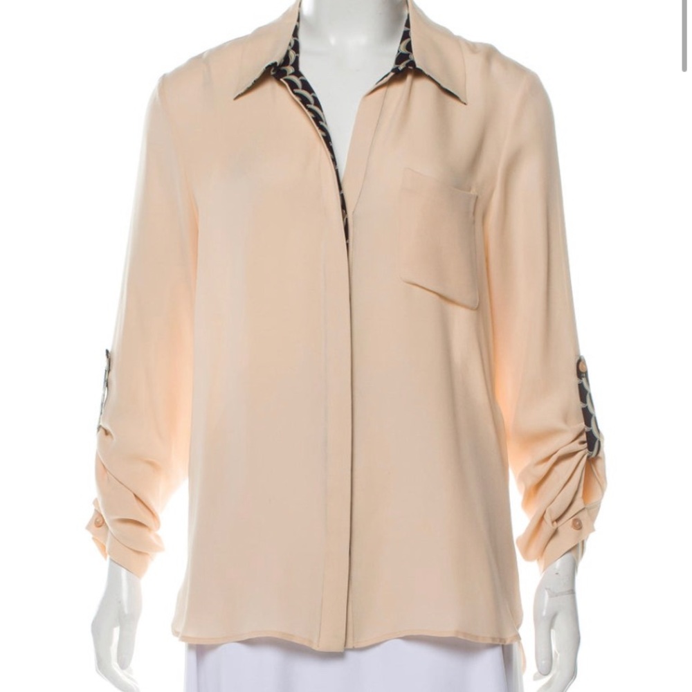 DVF Silk collared top